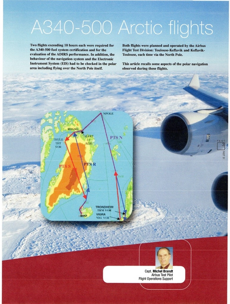 A340-500 Arctic Flight